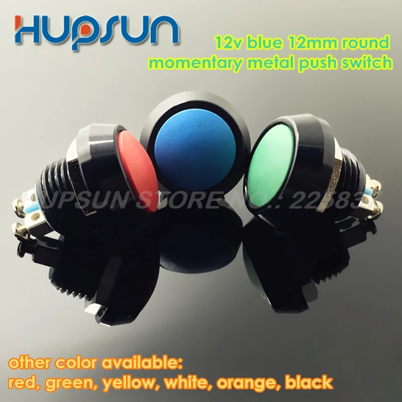 10pc waterproof red blue green 12v 24v metal 12mm pushbuttons starter