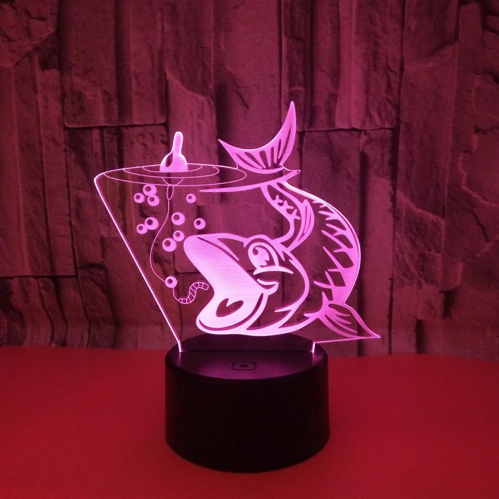 Preise Angeln 3d Nachtlicht Karpfen 7 farbe Touch Control Led 3d Stereo Vision Tisch Lampe kinderzimmer dekoration 3D schreibtisch Lampe