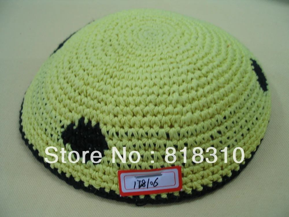 16-17 см Высокое качество ручной работы вязаный YARMULKE KIPPAH