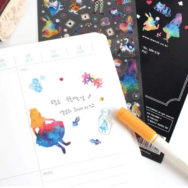 Dibujos Animados Alicia en el país de las Maravillas adhesivos DIY decoración pegatinas Dibujos Animados Alicia en el país de las Maravillas adhesivos DIY decoración pegatinas