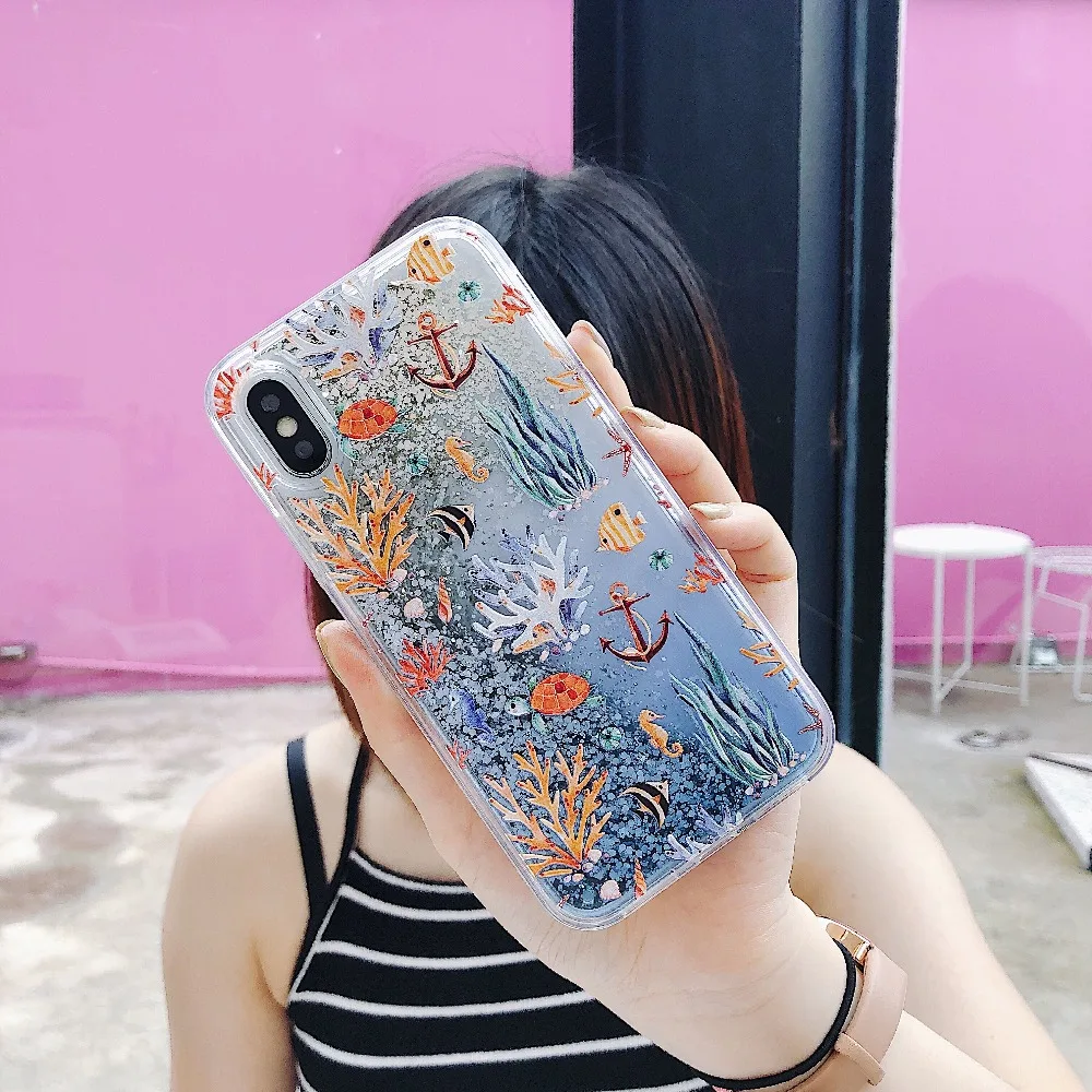Для samsung Galaxy S7 Edge S8 S9 S10 Plus Lite Чехлы КИТ коралловый жидкий зыбучий песок силиконовый чехол для Galaxy Note 8 9 Coque Capa