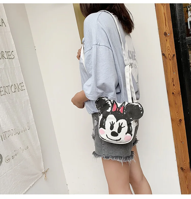 Disney Mickey mouse children cartoon canvas bag girl boy messenger shoulder bag new minnie bag lady Donald Duck handbag