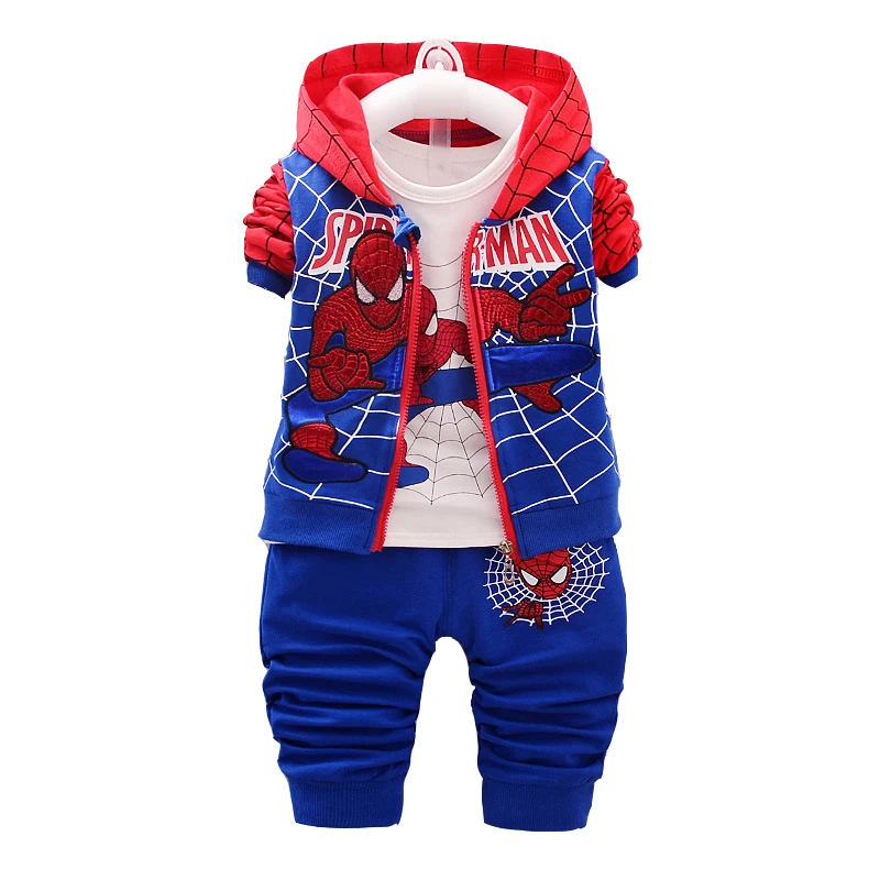 

Spring Boys Clothes Spiderman Kids Clothes Hooded Jacket Kids Tracksuit Toddler Infant Clothing Sport Baby Girls Outfits Set 1-4