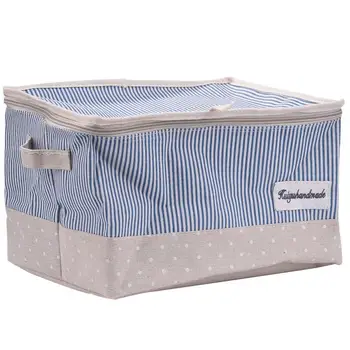

Cotton And Linen Pieced Clothes Storage Box Dirty Clothes Collecting Case Case With Zipper For Toys Books Storage Box