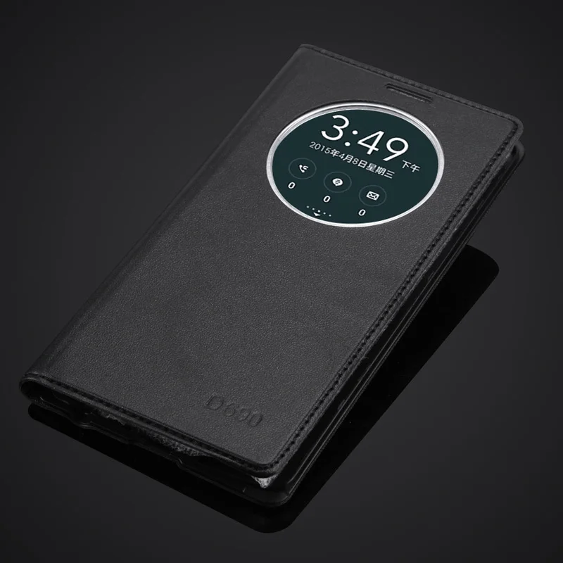 Модный чехол с окошком для LG G3 Stylus D690 D690N, роскошный кожаный чехол-книжка для мобильного телефона - Цвет: Черный