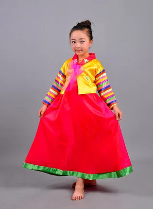 Национальная Фотографическая платье ханбок детская Корейская танцевальная одежда для девочек платье одежда с драгоценными камнями сценическая одежда - Цвет: girl 110cm
