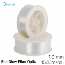 1500 м/roll 1 мм Диаметр PMMA led Волокно оптоволоконного кабеля конец свечение для украшения Освещение
