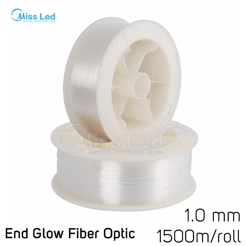 

Wholesale 1500m/roll 1mm Diameter PMMA LED Fiber Optic Cable End Glow For Decoration Lighting