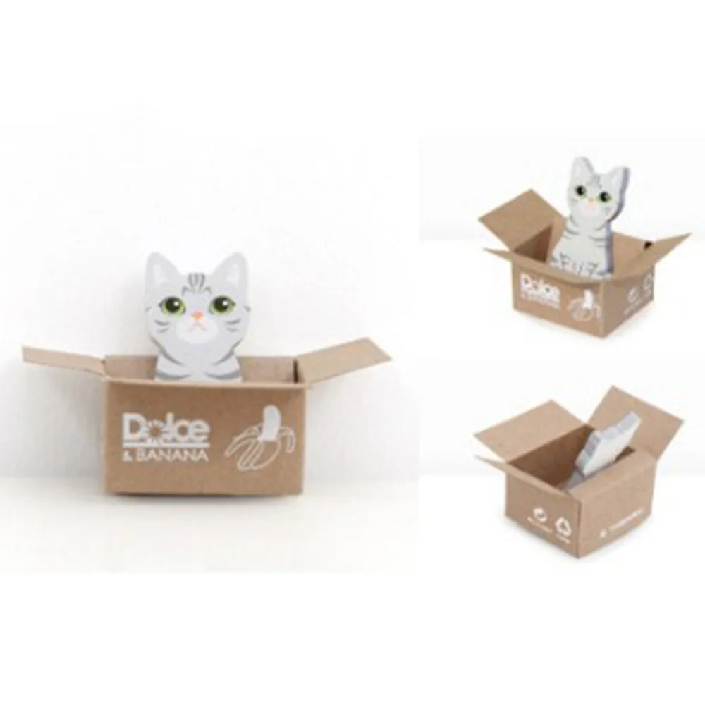 3D Kawaii Cat Dog Box милые наклейки из мультфильмов корейские канцелярские принадлежности Липкие заметки офисные школьные принадлежности Post It memo pad скрапбук e20