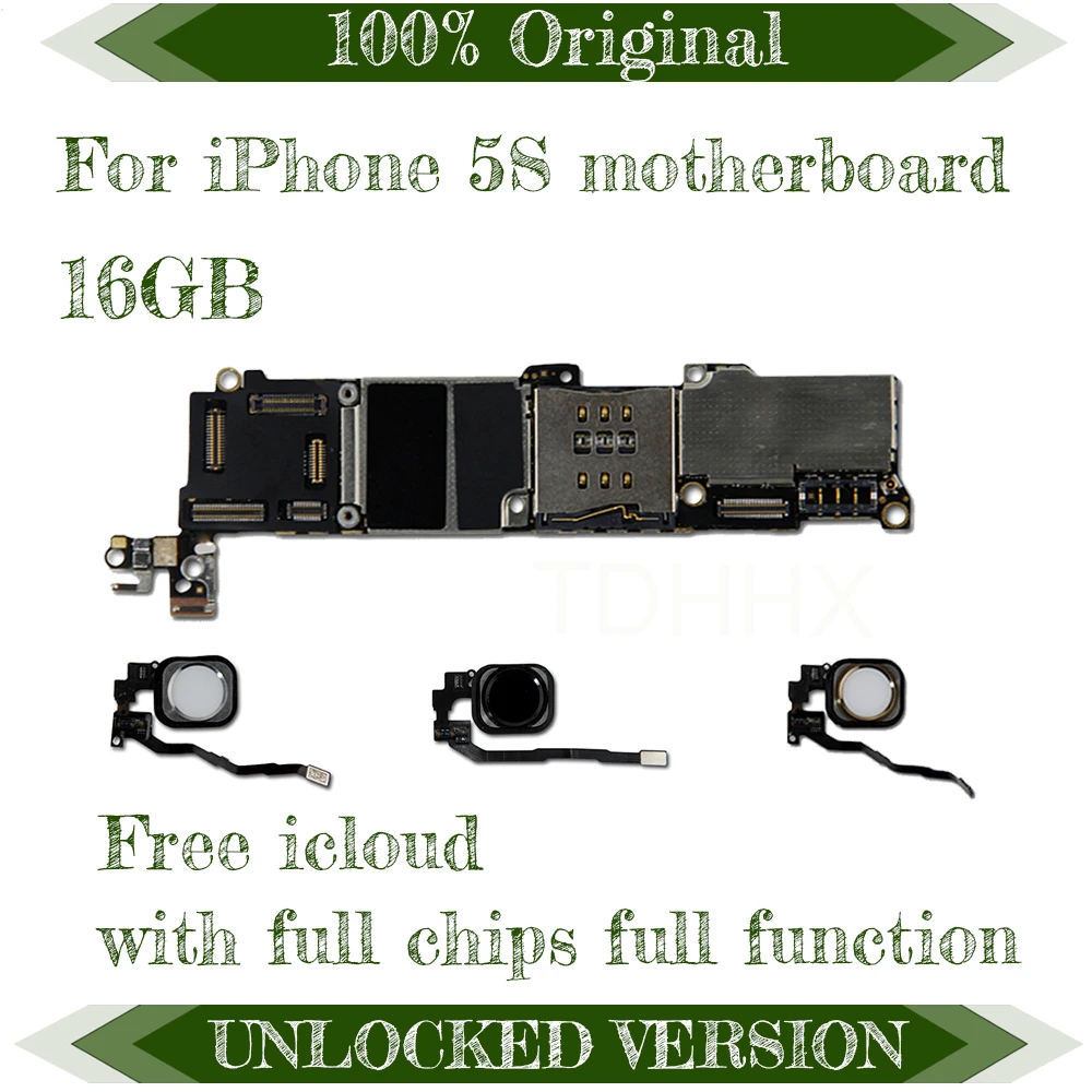 

16GB Unlocked Logic Board for Iphone 5S Motherboard Install IOS System without / with Touch ID Fingerprint