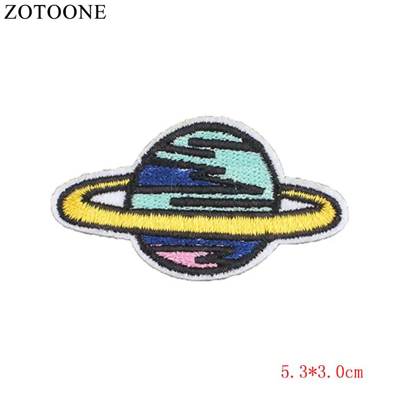 ZOTOONE UFO космический череп Тигр нашивка Железная На пришить Аппликация значок мотоцикл дешевые байкер вышитые нашивки для наклейка на одежду - Цвет: Белый