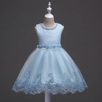 

Baby Girl dress girls Wedding Dress kids Lace Embroidery dress baby Flower Dress baby blue dress girl tutu dress