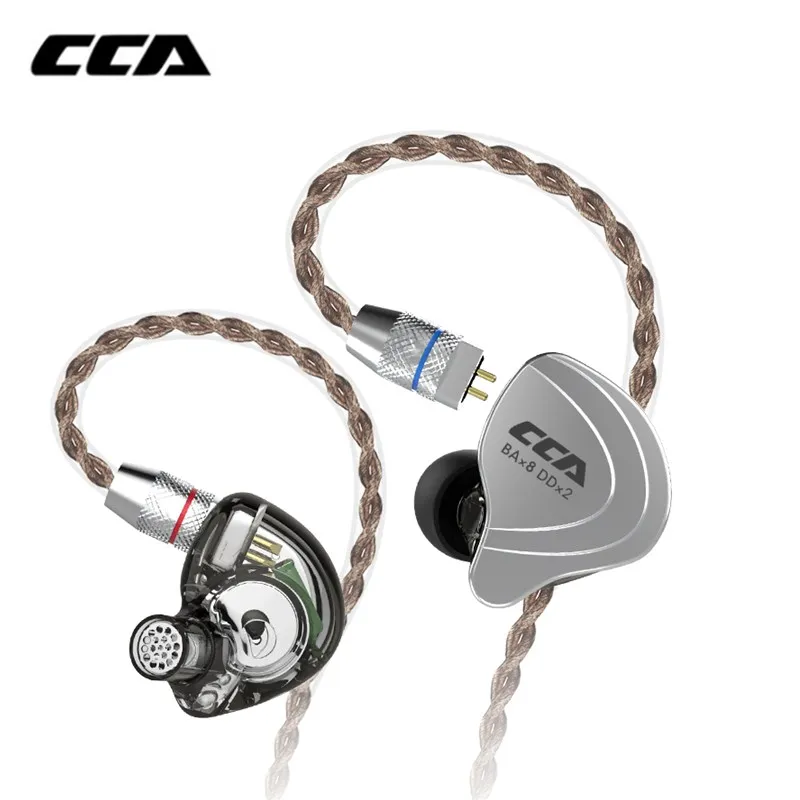 CCA C10 4BA+ 1DD гибридные наушники-вкладыши HIFI DJ Monito, спортивные наушники для бега, 5 приводных устройств, гарнитура, наушники с шумоподавлением