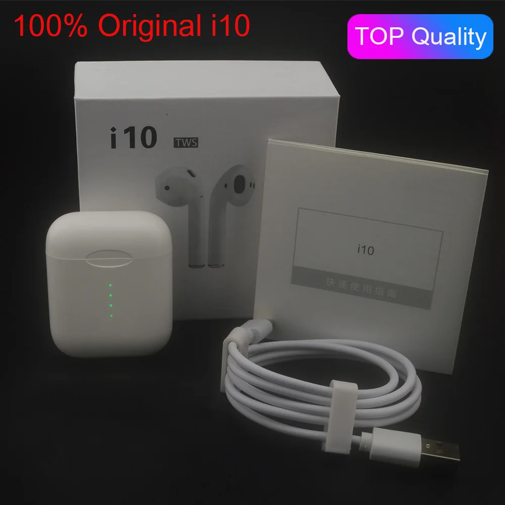 

Original i10 TWS Earphone Auto Turn On/off Touch Wireless Bluetooth 5.0 Earbuds Wireless Charging with HD Mic PK i11 i12 i13 tws