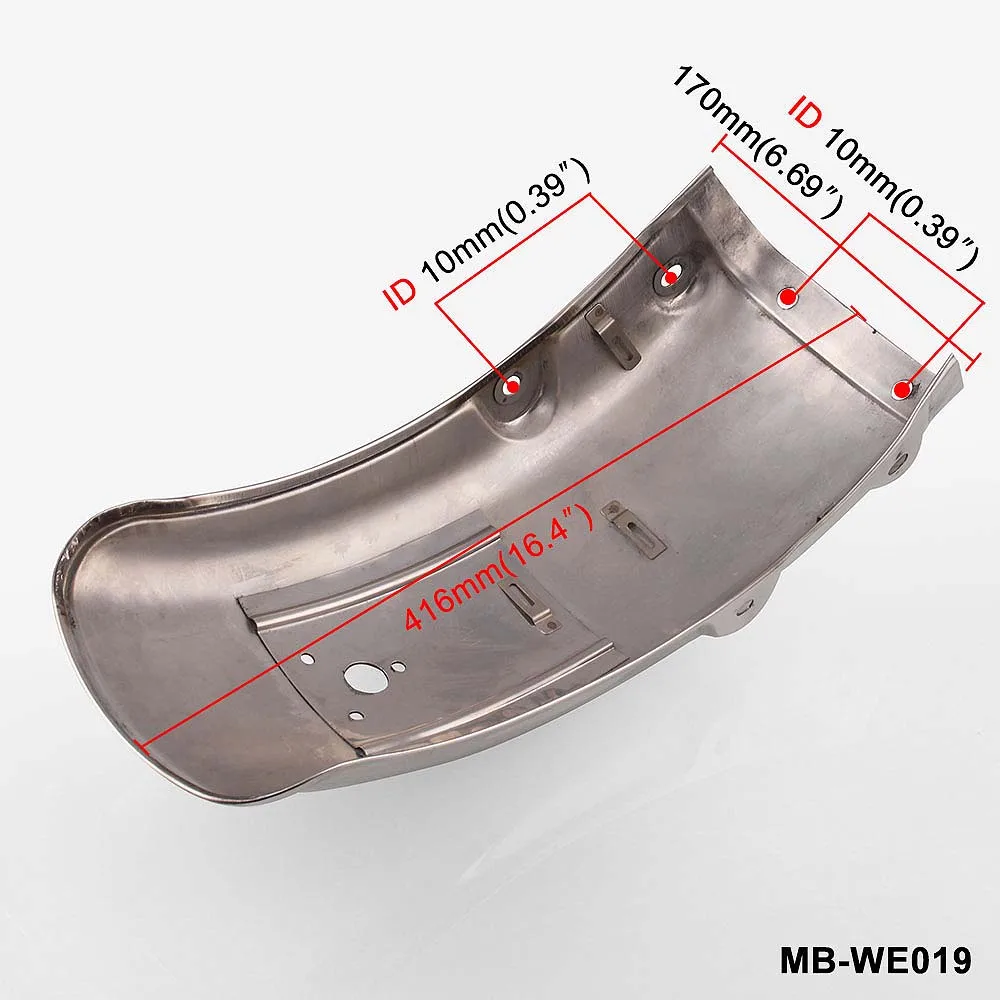 

Universal Stainless Steel Motorcycle Rear Fender Flares Mud Flaps Mudguard Splash Guard for Suzuki GN125/GN250