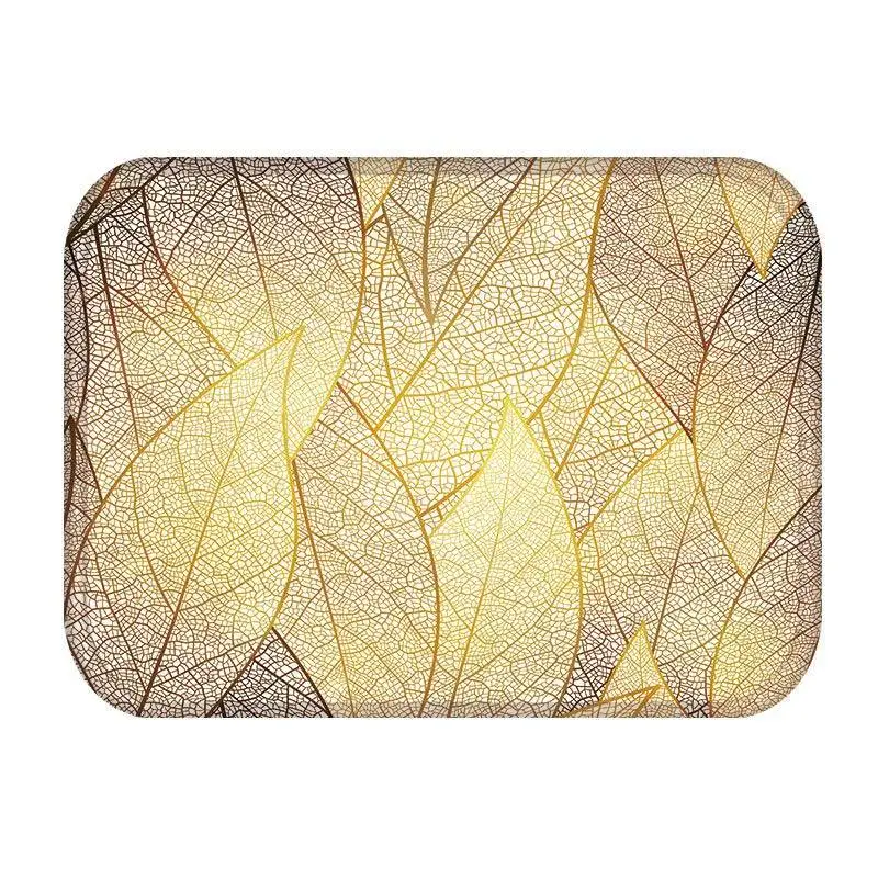 Golden Tropical Leaves Kitchen Entrance Door Mat Coral Velvet Carpet Rubber Colorful Indoor Floor Mats Non-Anti-Slip Rug 48255 - Цвет: 2DD-48255-014