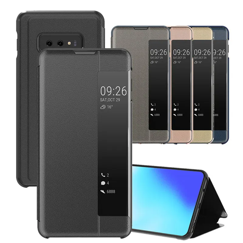 Чехол для galaxy S10plus умный чехол книжка Samsung Note 9 10 A9 A6 A7 J4 J6 2018 S9 S8 Plus кожаный