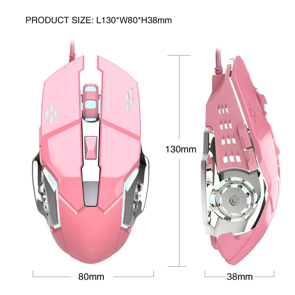 VicTsing Q123 Professional Wired Gaming Mouse 6 Button 3200 DPI LED Optical USB Computer Mouse Gamer Mice Game Pink Mouse For PC (7)