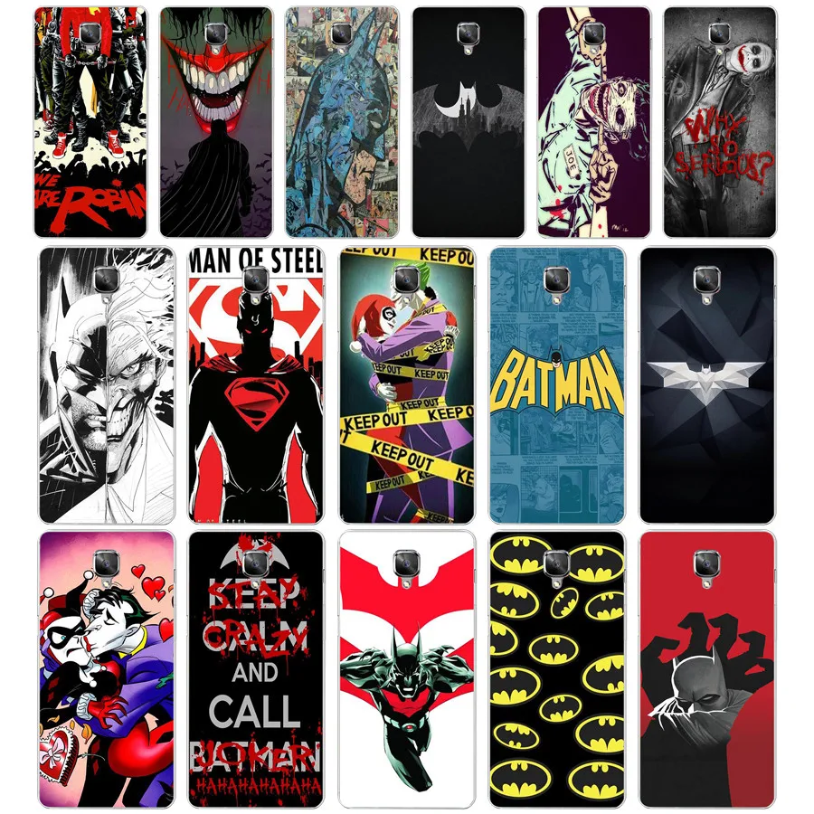 

76DF Dc Comics Batman Joker super hero Hard Transparent Cover Case for Oneplus 3 3T 5 5T