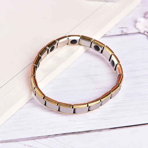 Мужской браслет браслеты энергетический германий магнитный браслет из турмалина Здоровье Уход ювелирные изделия для женщин браслеты для похудения - Цвет: Gold