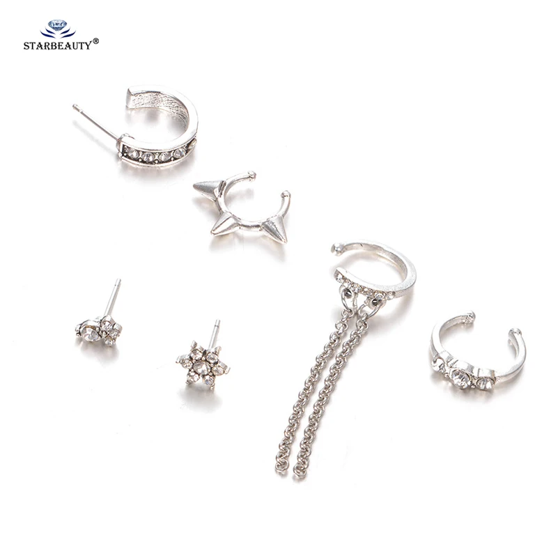 Starbeauty 6 шт./лот совы Bijoux цветочные кисточки Tragus пирсинг спираль серьги для
