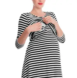 Платье для беременных; Женская Полосатая Пижама для беременных; платье для беременных; одежда; robe grossesse MM528