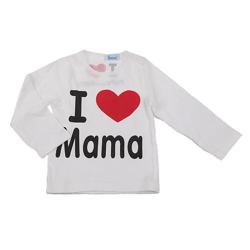 Футболки для девочек, детская одежда для новорожденных, рубашка для мальчиков и девочек, одежда с длинными рукавами, Детские футболки, 1 шт./партия, ABT-TX03-1P - Цвет: white-mama