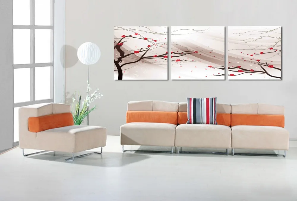 free shipping 3 piece wall decor paintings for living room