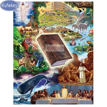 

Kufwkey Diamond Embroidery Jesus,5D,diy,Diamond Painting animal Religious figures full square round Mosaic Diamond,holiday gift