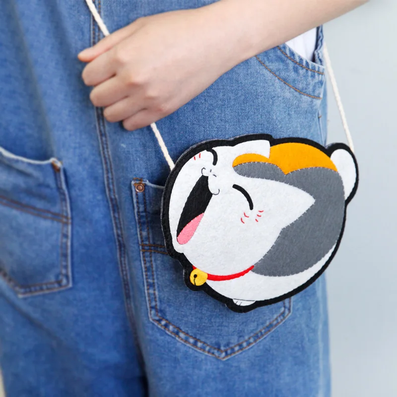 

Felt DIY Kit Lucky Cat Handbag 15.5X25CM Hand-made Sewing Kid's Cute Shoulder Bag Felt Craft Package Set