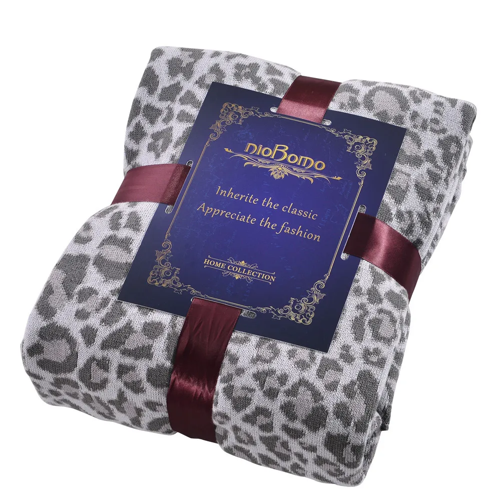 Cotton Soft Throws Blanket Leopard Grain Knitting Blanketin Blankets