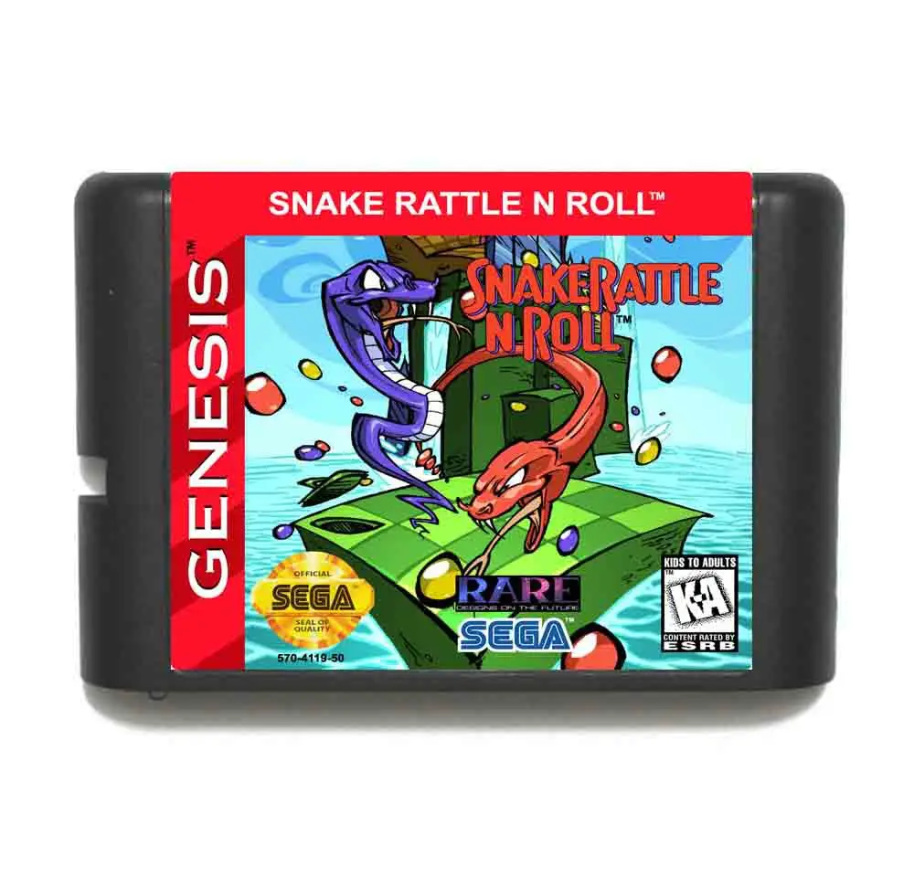 Snake Rattle n Roll MD 16 bit Game Card For Sega Mega Drive For Genesis