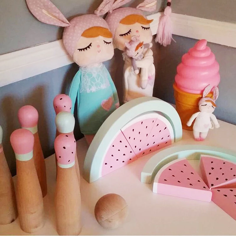 Girls Sweet Watermelon Building Blocks Wooden Nordic Puzzle Multicolored Toys Baby Education Stacked Puzzle Toys Kids Room Decor (3)