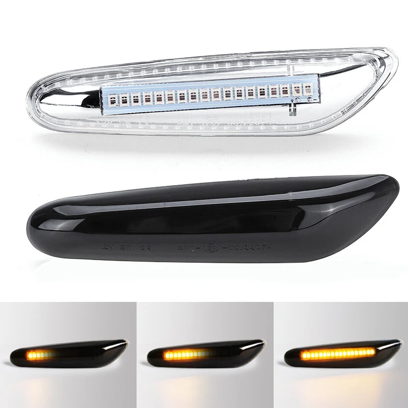 

2Pcs Canbus Dynamic LED Side Marker Signal Light Flowing Water Indicator Lamp For BMW E90 E91 E92 E93 E46 E60 E82
