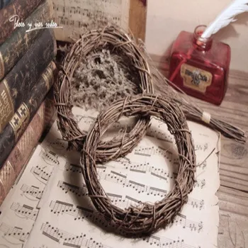 

Wedding and party Accessories Material Natural Rattan Circle Stem Branch Ring Christmas Decoration Photography Props