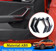 ABAIWAI Car Styling ABS Car Inner Door Armrest Sequins Cover Sticker Auto font b Interior b