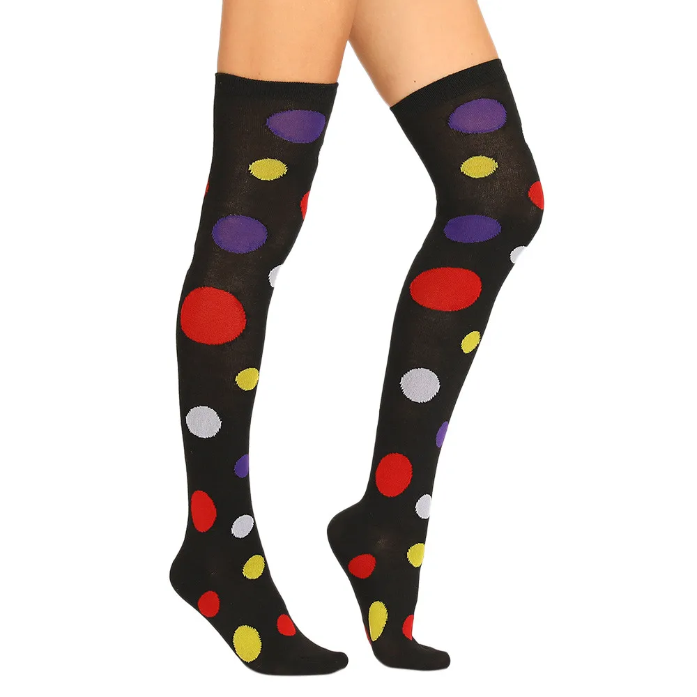 FREE OSTRICH Fashion breathable comfort female sexy thigh high knee socks personality color dot non-slip daily wild stockings