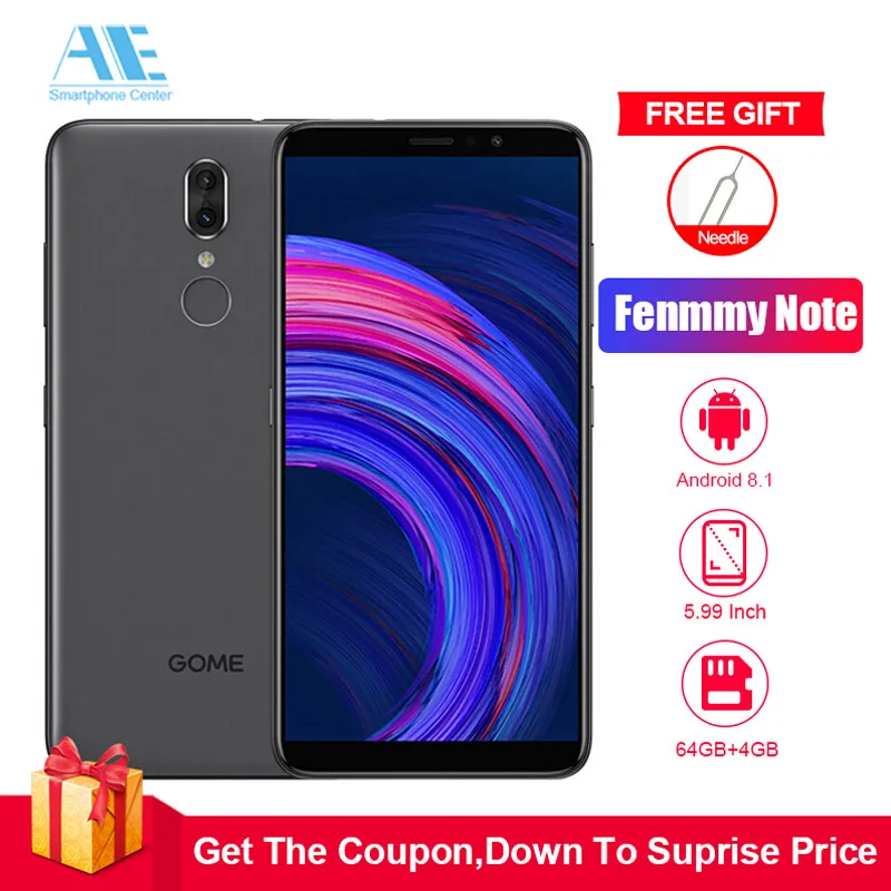 GOME Fenmmy Note 5 99 дюймов Android 8 1 MTK6763T Восьмиядерный мобильный телефон 4 ГБ ОЗУ 64 Гб ROM13.0MP