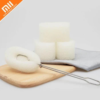 

Original xiaomi mijia Jiezhi stainless steel cup brush + 3 replaceable brush head glass wash cleaning kitchen cleaning tools