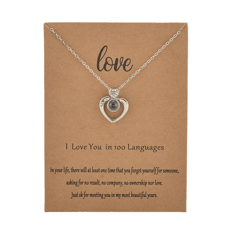13 видов стилей 100 язык I love You ожерелье для женщин Свадебное ожерелье с буквенными подвесками ювелирные изделия Прямая