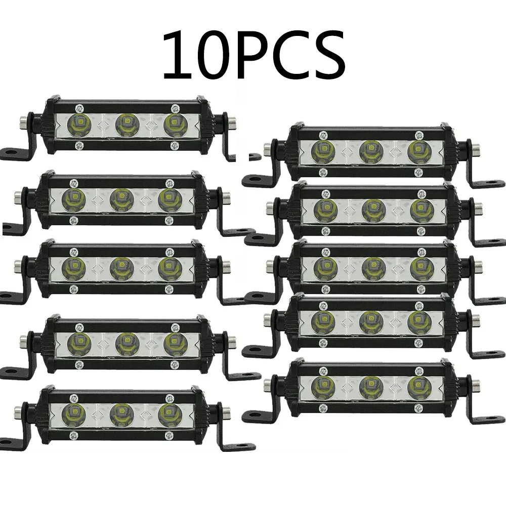 Auxtings " 4 дюйма 15 Вт точечный Супер Мини Тонкий Однорядный светодиодный светильник-бар рабочий светильник для вождения внедорожника 12 В 24 В для Jeep 4X4 4WD - Цвет: 10PCS