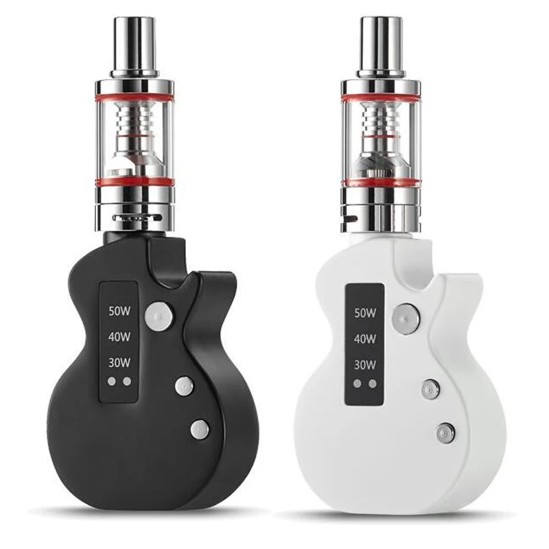 

New Guitar starter vape kit e cigarettes Mini box mod 1050mah 50W electronic cigarette atomizer 2.0 ml vaporizer