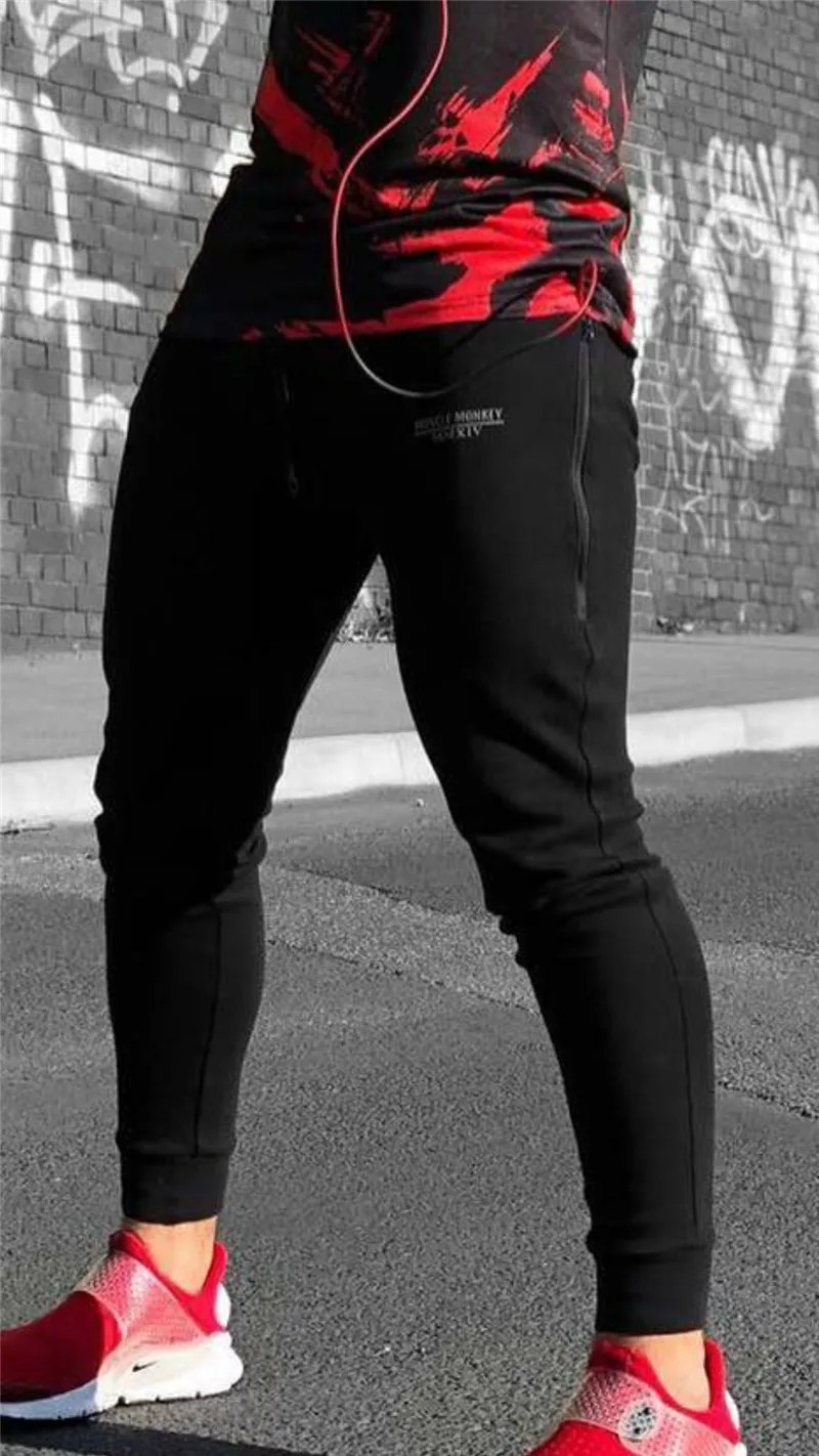 GYMLOCKER мужские брюки Новые однотонные повседневные мягкие эластичные хлопковые обтягивающие спортивные штаны Бодибилдинг Брюки Карандаш одежда для тренажерных залов