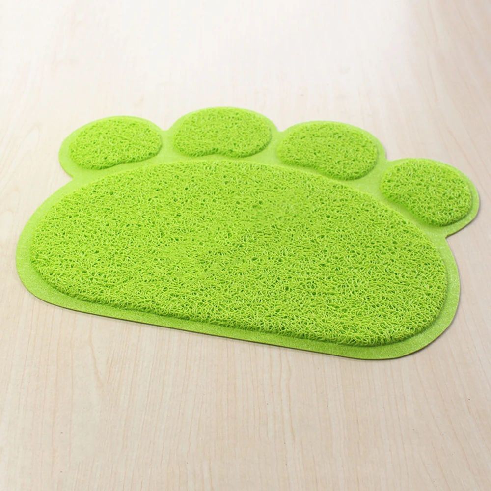 Dog Cat Paw Shape Placemat Pet Cat Dish Bowl Feeding Food PVC Mat Wipe