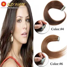 16″18″20″22″24″7A Real Brazilain 100% Tape Virgin Human Hair Extensions Black Blonde Brown Human Hair Straight Remy Human Hair