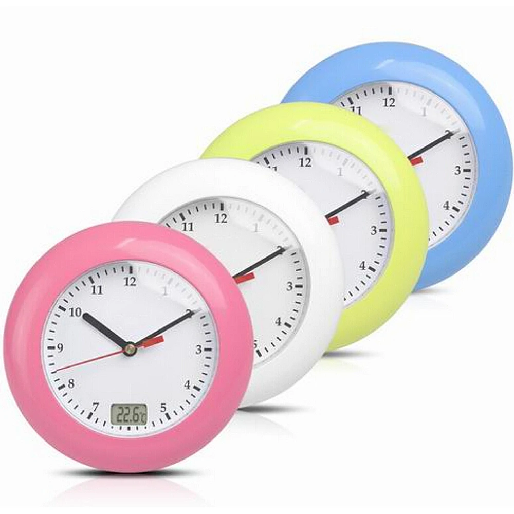 NEW Thermometer Bathroom Wall Clocks Temperature Display Suction Cups