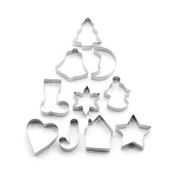 

10pcs stainless steel cookie biscuits mold baking tools cookie mould christmas cookie cutter mold set