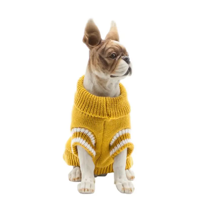 Осенне-зимний теплый свитер с сердечками для питомцев; милый свитер для питомцев; Одежда для собак; вязаная одежда с воротником под горло; зимние товары