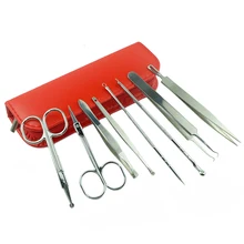 8 шт. акне иглы черноголовых удаления Tool Kit пинцет для бровей ресницы Маникюрные ножницы Нержавеющая сталь лица Инструменты для ухода за кожей