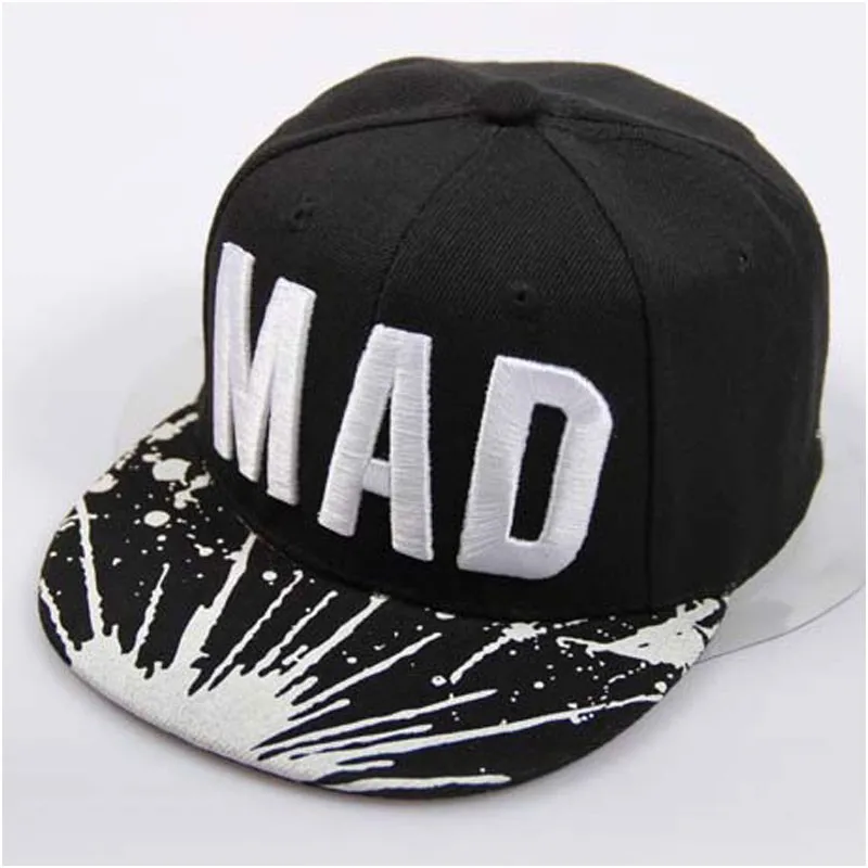 [Глава пчелы] Бейсбол Кепки Snapbacks Hat Casquette буквы MAD Gorras Дети плоские хип-хоп Кепки для для мальчиков и девочек